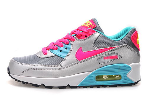 Nike Air Max 90 Womenss Shoes New Silver Pink Sky Blue Hot Canada